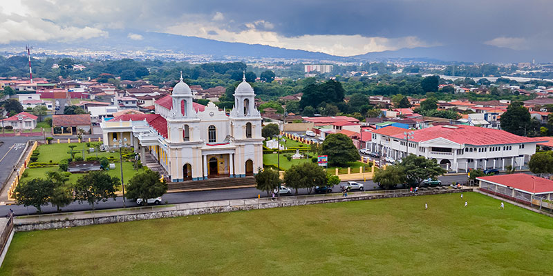 aerial view of the Santo Domingo Church in Heredia Costa Rica