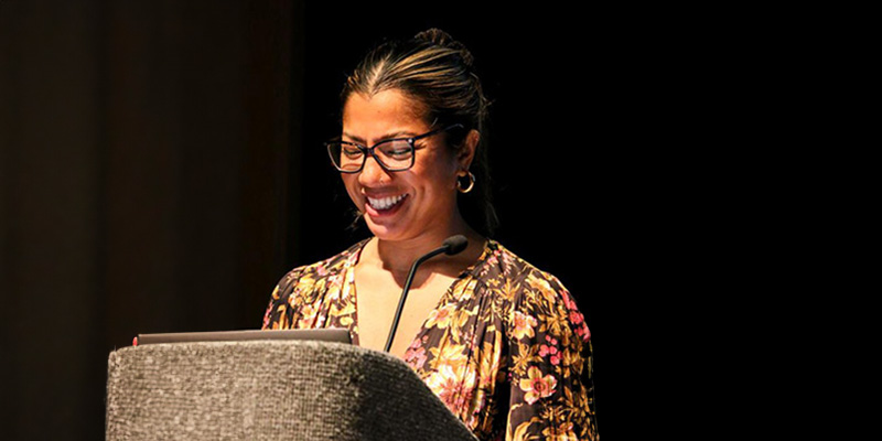 Giselle Cunanan presenting for Asian American Native Hawaiian Pacific Islander Month