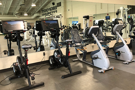 Four exercise bike in the SFCC’s fitness center.