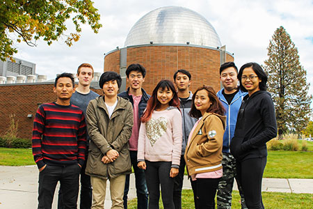 Group of students outside the observatory