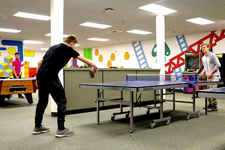 Students playing Ping Pong