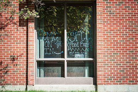 Window of the SFCC Food Pantry