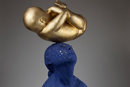 Mother with child Sculpture by Mya Cluff