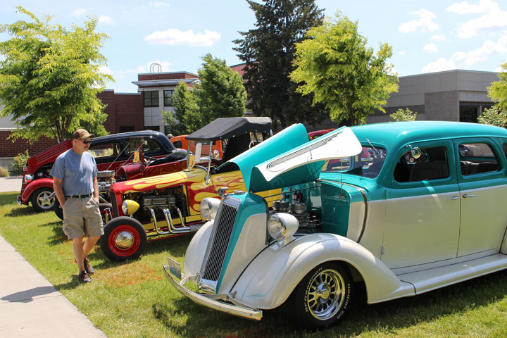 Classic cars on display at the car show