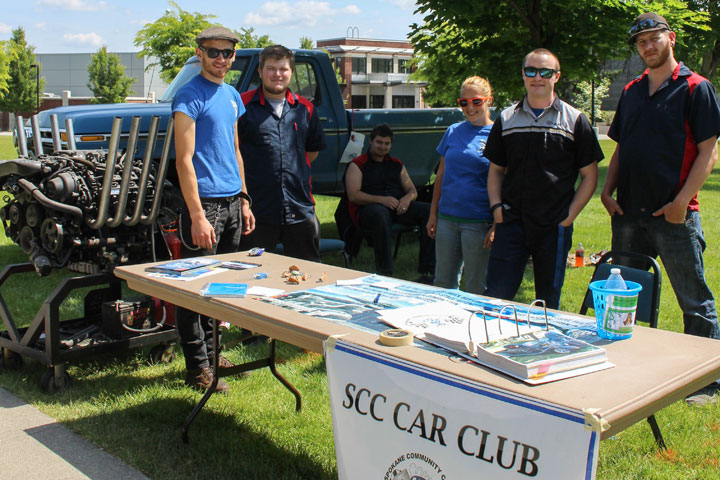 SCC Car Club information table at the Car Show