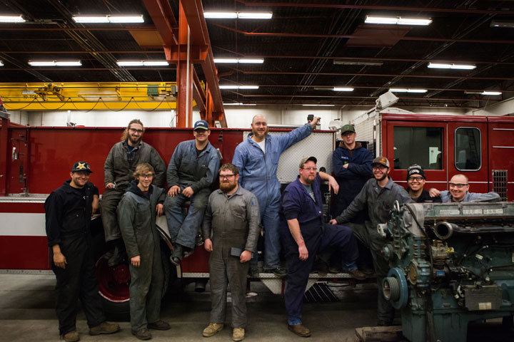 Heavy Equipment student group smiling