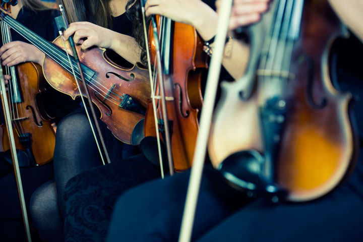 Musicians with violins