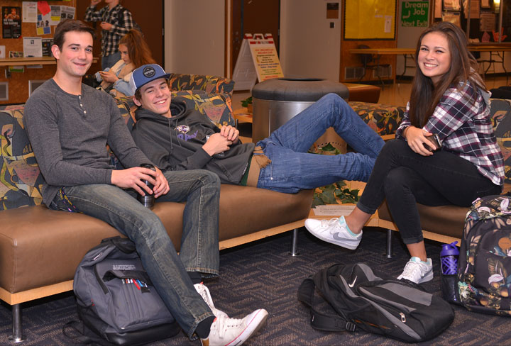 Group of students relaxing in SUB Lounge