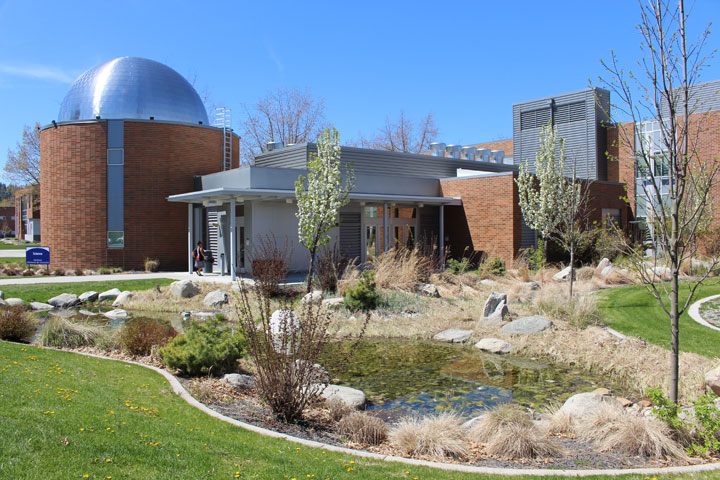 Pond area on southeast side of Science Building
