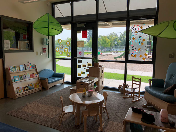 Toddler area and view to outside