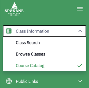 spokane community college course catalog example.