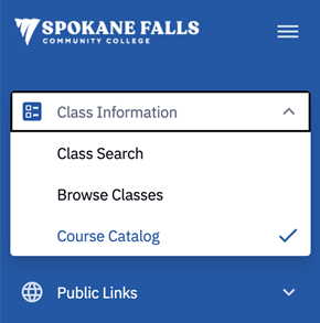 spokane falls community college course catalog example.